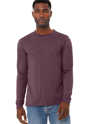 BELLA+CANVAS® Unisex Heather CVC Long Sleeve Tee BC3501CVC - Heather Maroon | Bella + Canvas