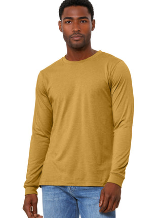 BELLA+CANVAS® Unisex Heather CVC Long Sleeve Tee BC3501CVC - Heather Mustard | Bella + Canvas
