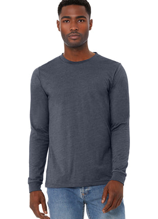 BELLA+CANVAS® Unisex Heather CVC Long Sleeve Tee BC3501CVC - Heather Navy | Bella + Canvas