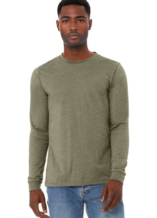 BELLA+CANVAS® Unisex Heather CVC Long Sleeve Tee BC3501CVC - Heather Olive | Bella + Canvas
