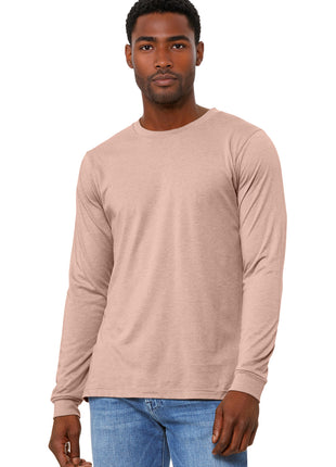 BELLA+CANVAS® Unisex Heather CVC Long Sleeve Tee BC3501CVC - Heather Peach | Bella + Canvas