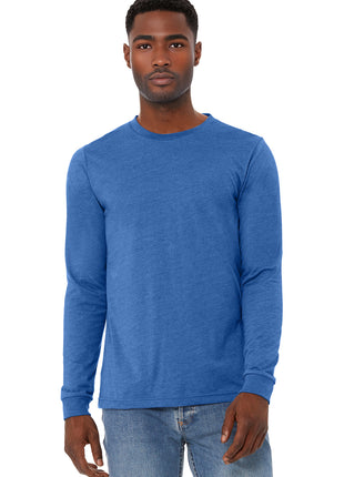 BELLA+CANVAS® Unisex Heather CVC Long Sleeve Tee BC3501CVC - Heather True Royal | Bella + Canvas