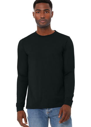 BELLA+CANVAS® Unisex Heather CVC Long Sleeve Tee BC3501CVC - Solid Black Blend | Bella + Canvas