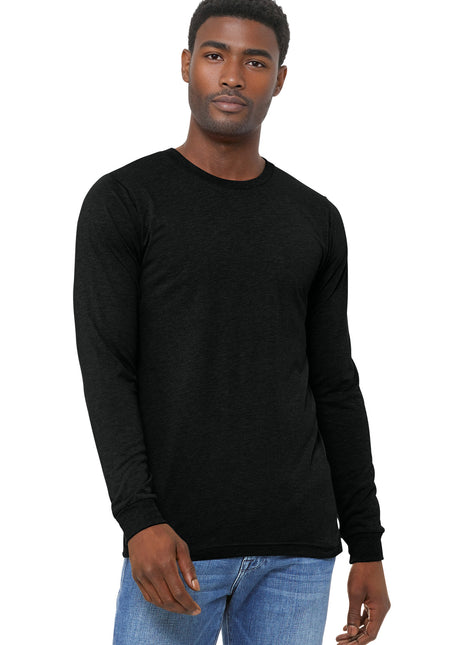 BELLA+CANVAS® Unisex Triblend Long Sleeve Tee BC3513 - Black Heather Triblend | Bella + Canvas