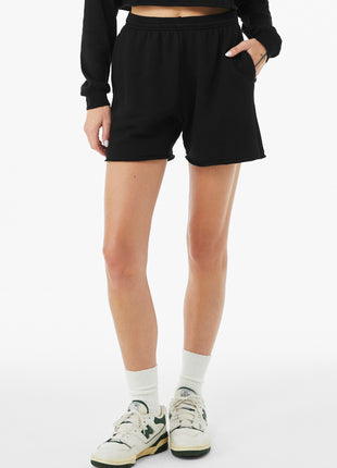 BELLA+CANVAS® Women's Cutoff Sweatshort BC3787 - Black | Bella + Canvas