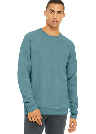 BELLA+CANVAS ® Unisex Sponge Fleece Raglan Sweatshirt. BC3901 - Heather Blue Lagoon | Bella + Canvas
