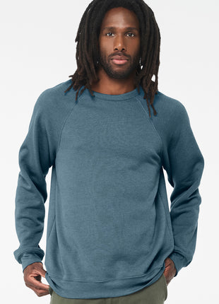 BELLA+CANVAS ® Unisex Sponge Fleece Raglan Sweatshirt. BC3901 - Heather Deep Teal | Bella + Canvas