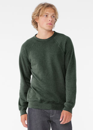 BELLA+CANVAS ® Unisex Sponge Fleece Raglan Sweatshirt. BC3901 - Heather Forest | Bella + Canvas
