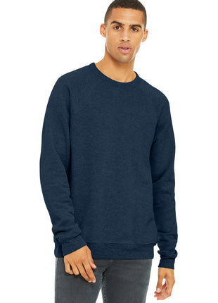BELLA+CANVAS ® Unisex Sponge Fleece Raglan Sweatshirt. BC3901 - Heather Navy | Bella + Canvas