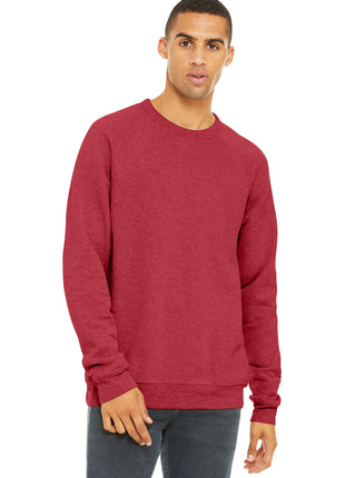 BELLA+CANVAS ® Unisex Sponge Fleece Raglan Sweatshirt. BC3901 - Heather Red | Bella + Canvas
