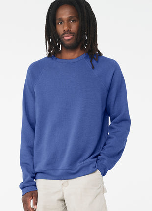 BELLA+CANVAS ® Unisex Sponge Fleece Raglan Sweatshirt. BC3901 - Heather True Royal | Bella + Canvas