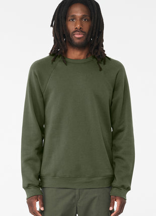 BELLA+CANVAS ® Unisex Sponge Fleece Raglan Sweatshirt. BC3901 - Military Green | Bella + Canvas
