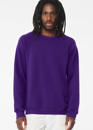 BELLA+CANVAS ® Unisex Sponge Fleece Raglan Sweatshirt. BC3901 - Team Purple | Bella + Canvas