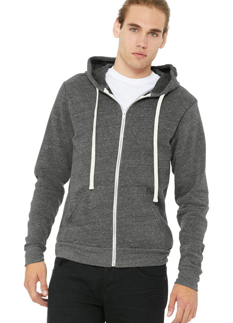 BELLA+CANVAS ® Unisex Triblend Sponge Fleece Full-Zip Hoodie. BC3909 - Grey Triblend | Bella + Canvas