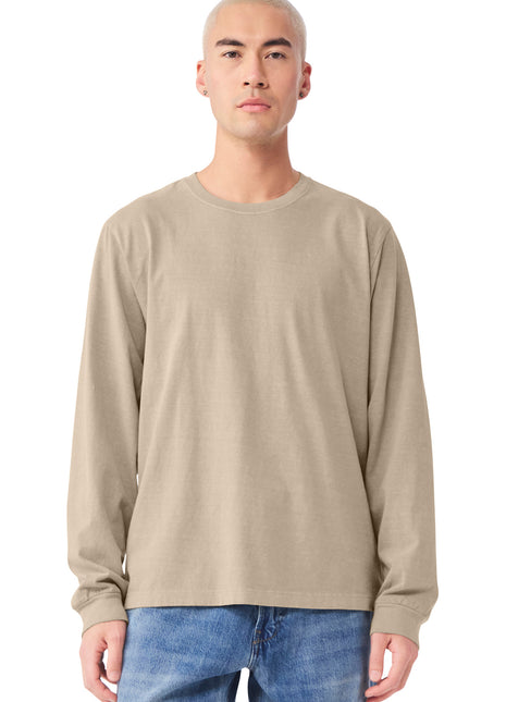 BELLA+CANVAS® Unisex Heavyweight Garment-Dyed Long Sleeve Tee BC4851GD - Khaki | Bella + Canvas