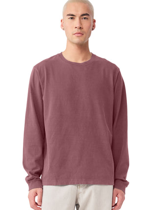 BELLA+CANVAS® Unisex Heavyweight Garment-Dyed Long Sleeve Tee BC4851GD - Washed Maroon | Bella + Canvas