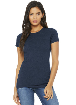 BELLA+CANVAS ® Women's Slim Fit Tee. BC6004 - Heather Navy | Bella + Canvas