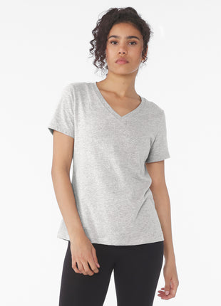BELLA+CANVAS® Women's Relaxed Heather CVC V-Neck Tee BC6405CVC - Athletic Heather | Bella + Canvas