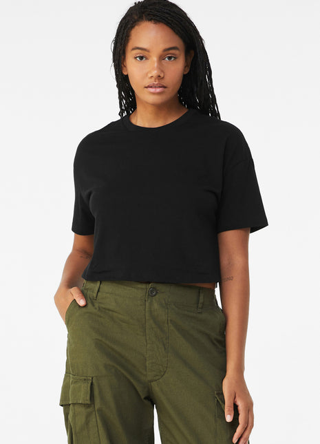 BELLA+CANVAS® Women's Jersey Crop Tee BC6482 - Black | Bella + Canvas