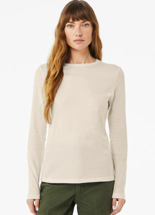 BELLA+CANVAS® Women's Jersey Long Sleeve Tee BC6500 - Heather Dust | Bella + Canvas