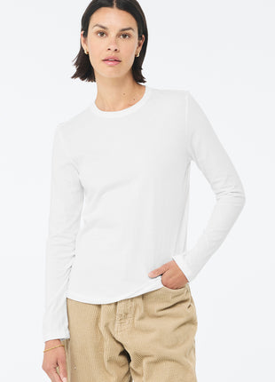 BELLA+CANVAS® Women's Jersey Long Sleeve Tee BC6500 - White | Bella + Canvas