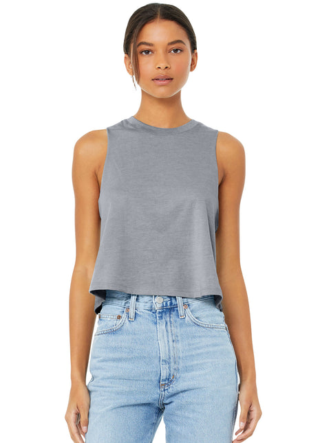 BELLA+CANVAS ® Women's Racerback Cropped Tank. BC6682 - Athletic Heather | Bella + Canvas