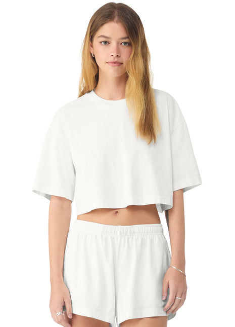 BELLA+CANVAS® Women's Heavyweight Garment-Dyed Cropped Tee BC6882GD - Vintage White | Bella + Canvas