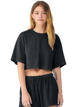 BELLA+CANVAS® Women's Heavyweight Garment-Dyed Cropped Tee BC6882GD - Washed Black | Bella + Canvas