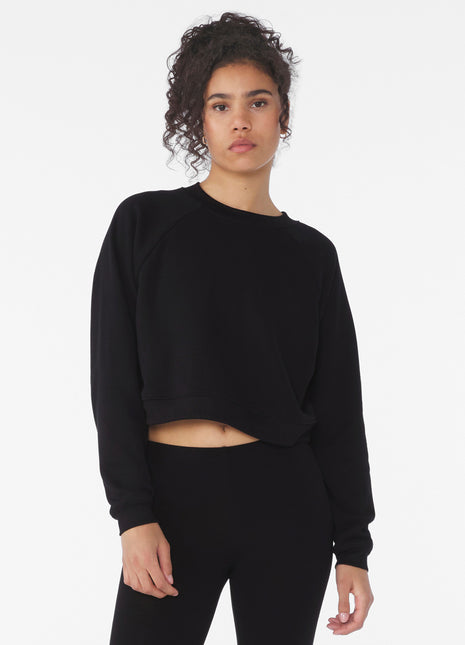 BELLA+CANVAS® Women's Raglan Pullover Sponge Fleece BC7505 - Black | Bella + Canvas