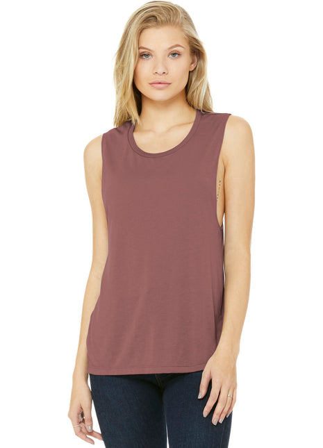 BELLA+CANVAS ® Women's Flowy Scoop Muscle Tank. BC8803 - Mauve | Bella + Canvas