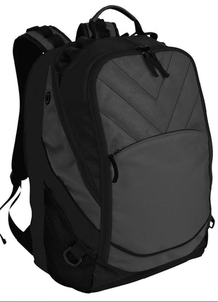 Port Authority® Xcape™ Computer Backpack. BG100 - Dark Charcoal/ Black | Port Authority