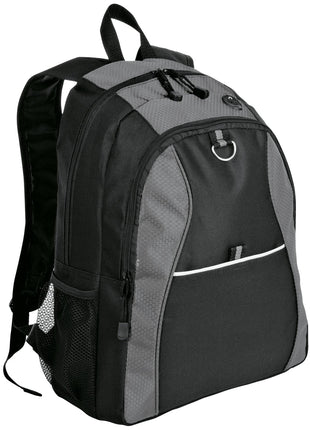 Port Authority® Contrast Honeycomb Backpack. BG1020 - Grey/ Black | Port Authority