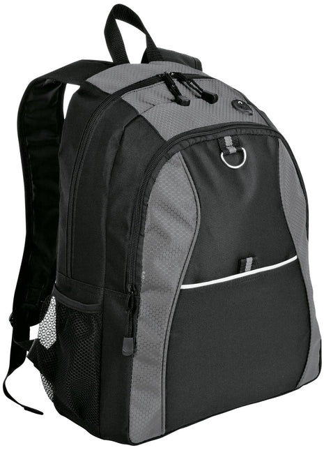 Port Authority® Contrast Honeycomb Backpack. BG1020 - Grey/ Black | Port Authority