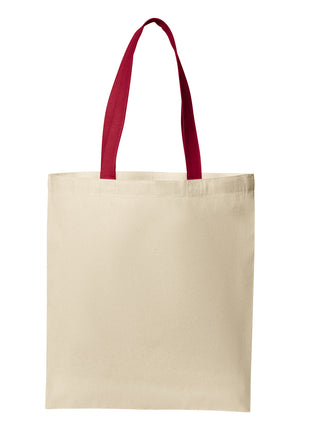 Port Authority® Core Cotton Tote BG1500 - Natural/ Deep Red | Port Authority