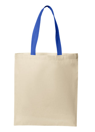 Port Authority® Core Cotton Tote BG1500 - Natural/ True Royal | Port Authority