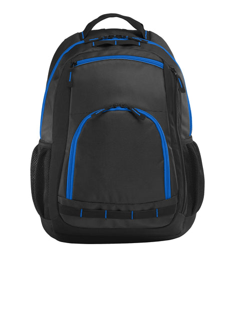 Port Authority® Xtreme Backpack. BG207 - Dark Grey/ Black/ Shock Blue | Port Authority