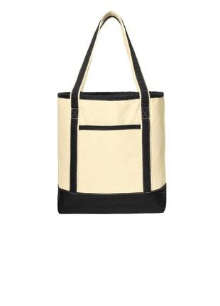 Port Authority® Large Cotton Canvas Tote. BG413 - Natural/ Black | Port Authority