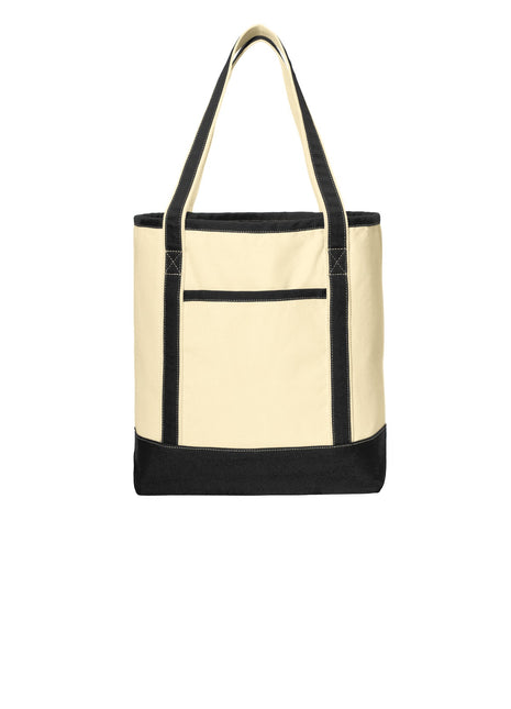 Port Authority® Large Cotton Canvas Tote. BG413 - Natural/ Black | Port Authority