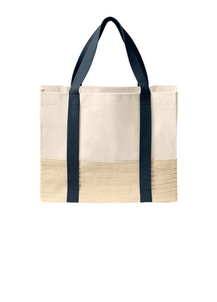Port Authority® Straw Market Tote BG450 - River Blue Navy | Port Authority