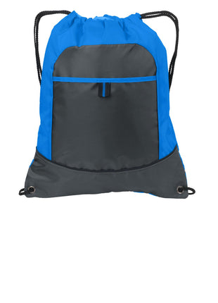Port Authority® Pocket Cinch Pack. BG611 - Brilliant Blue/ Deep Smoke | Port Authority