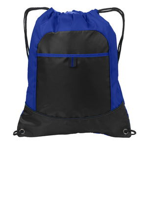 Port Authority® Pocket Cinch Pack. BG611 - Hyper Blue/ Black | Port Authority