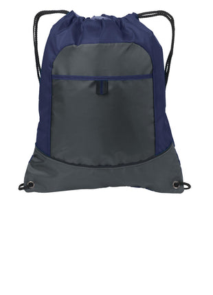 Port Authority® Pocket Cinch Pack. BG611 - True Navy/ Deep Smoke | Port Authority