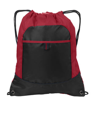Port Authority® Pocket Cinch Pack. BG611 - True Red/ Black | Port Authority