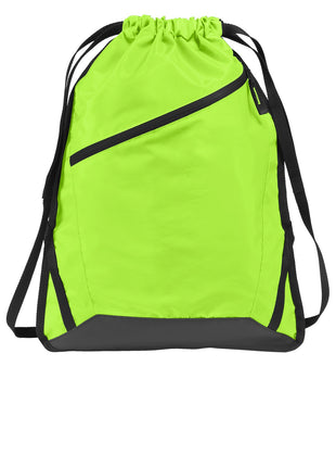 Port Authority® Zip-It Cinch Pack. BG616 - Lime Shock/ Black | Port Authority