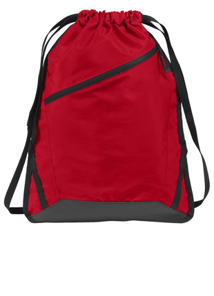 Port Authority® Zip-It Cinch Pack. BG616 - True Red/ Black | Port Authority