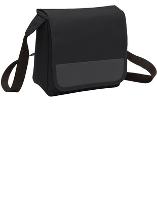 Port Authority® Lunch Cooler Messenger. BG753 - Black/ Dark Charcoal | Port Authority