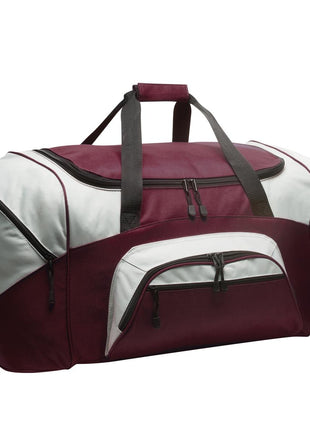 Port Authority® - Standard Colorblock Sport Duffel.  BG99 - Maroon/ Grey | Port Authority
