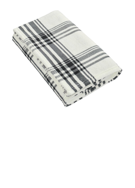 Port Authority ®  Ultra Plush Blanket. BP31 - Black/ White Plaid | Port Authority