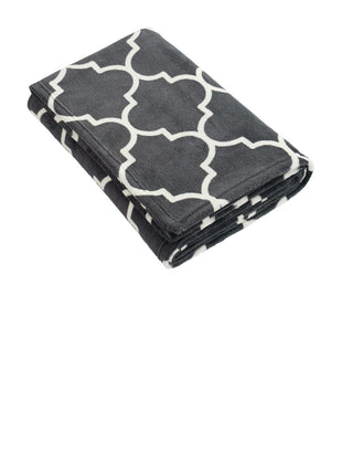 Port Authority ®  Ultra Plush Blanket. BP31 - Graphite/ Quatrefoil | Port Authority