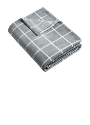 Port Authority ®  Ultra Plush Blanket. BP31 - Gusty Grey/ Marshmallow Check | Port Authority